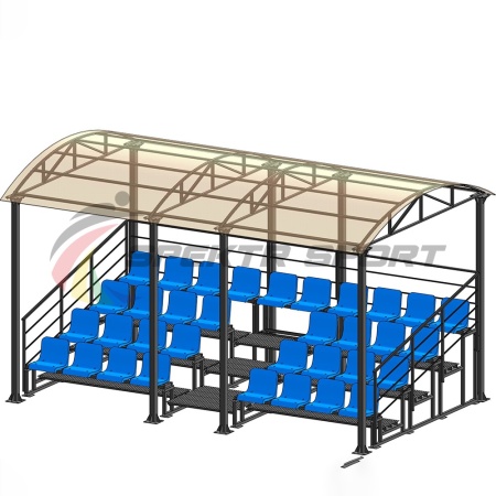 Купить Трибуна для зрителей 4 ряда на 34 места с навесом и перилами в Шумихе 